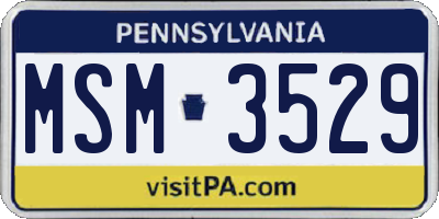 PA license plate MSM3529