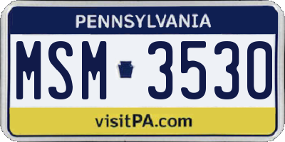 PA license plate MSM3530