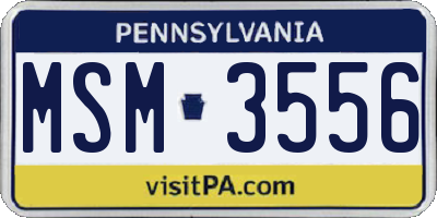 PA license plate MSM3556