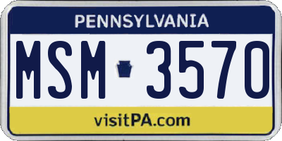 PA license plate MSM3570