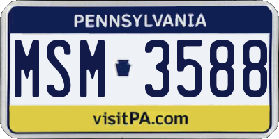 PA license plate MSM3588