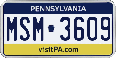 PA license plate MSM3609