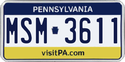 PA license plate MSM3611
