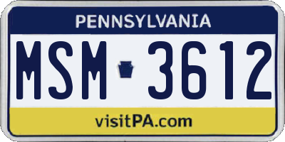 PA license plate MSM3612