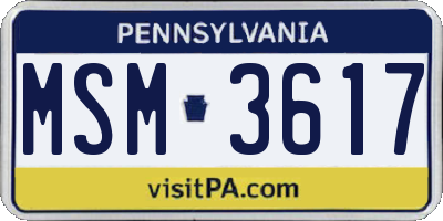 PA license plate MSM3617