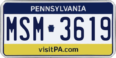 PA license plate MSM3619