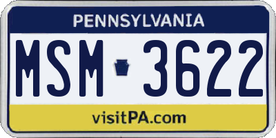 PA license plate MSM3622