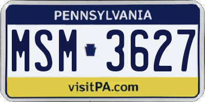 PA license plate MSM3627