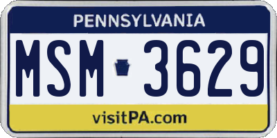PA license plate MSM3629