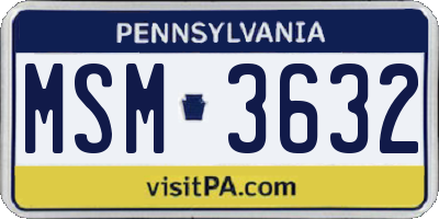 PA license plate MSM3632