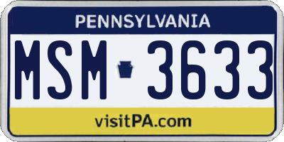PA license plate MSM3633