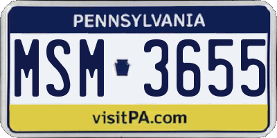 PA license plate MSM3655