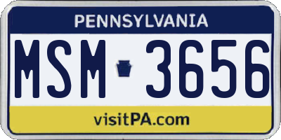 PA license plate MSM3656
