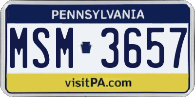 PA license plate MSM3657