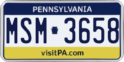 PA license plate MSM3658