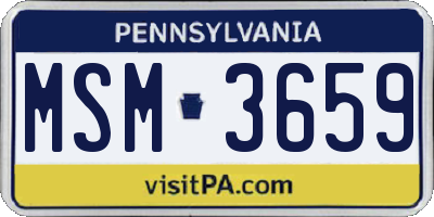PA license plate MSM3659