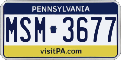 PA license plate MSM3677