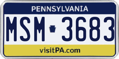 PA license plate MSM3683