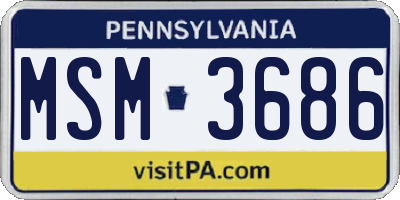 PA license plate MSM3686