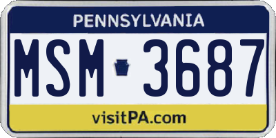 PA license plate MSM3687