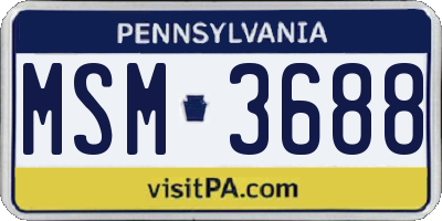 PA license plate MSM3688
