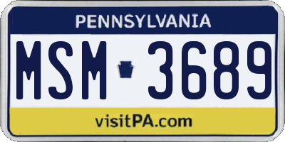 PA license plate MSM3689