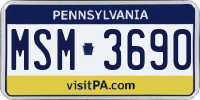 PA license plate MSM3690