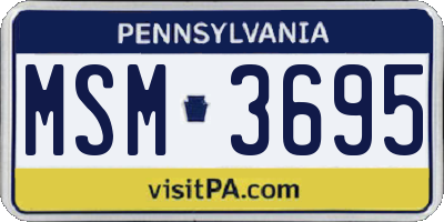 PA license plate MSM3695