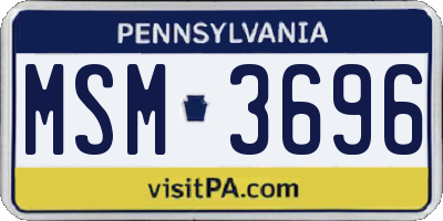 PA license plate MSM3696