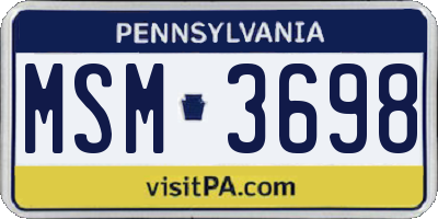 PA license plate MSM3698