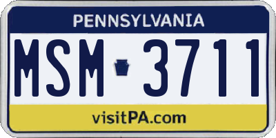 PA license plate MSM3711