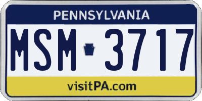 PA license plate MSM3717