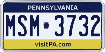 PA license plate MSM3732