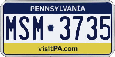 PA license plate MSM3735