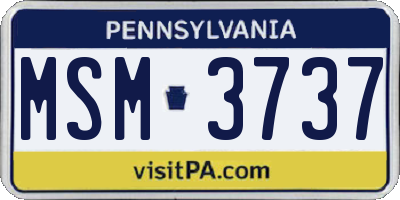PA license plate MSM3737