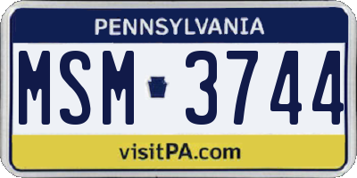 PA license plate MSM3744