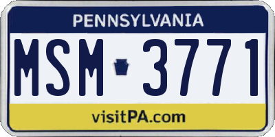 PA license plate MSM3771
