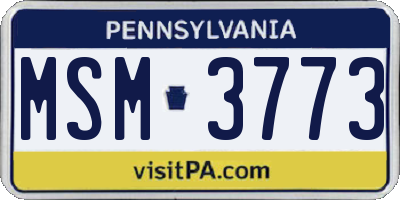 PA license plate MSM3773