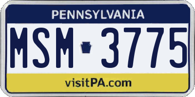 PA license plate MSM3775