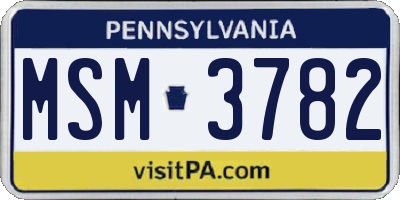 PA license plate MSM3782