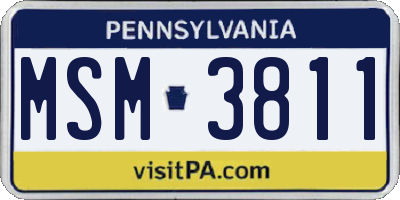 PA license plate MSM3811