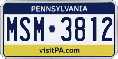 PA license plate MSM3812