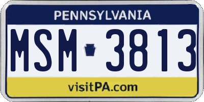 PA license plate MSM3813