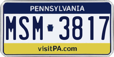 PA license plate MSM3817