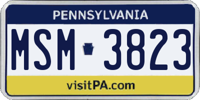 PA license plate MSM3823