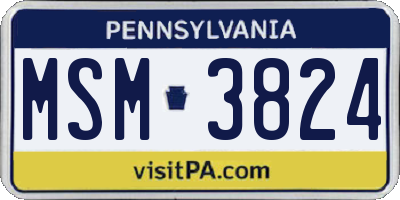 PA license plate MSM3824