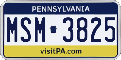 PA license plate MSM3825