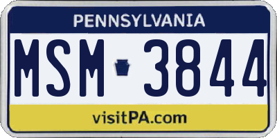 PA license plate MSM3844
