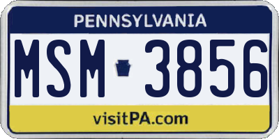 PA license plate MSM3856