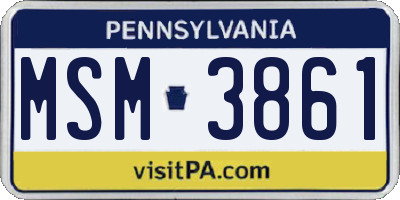 PA license plate MSM3861
